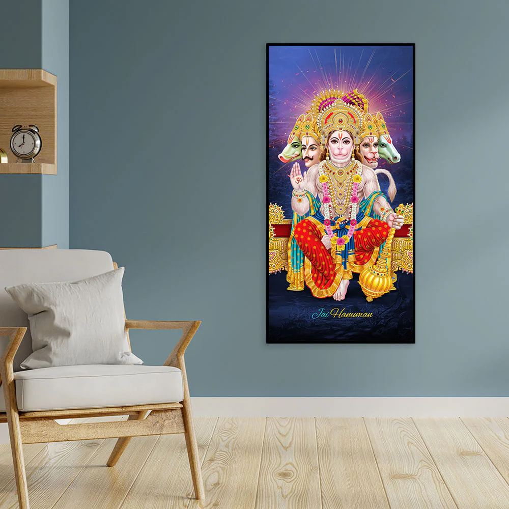 Premium Panchmukhi Lord Hanuman Canvas Wall Painting - Image 3
