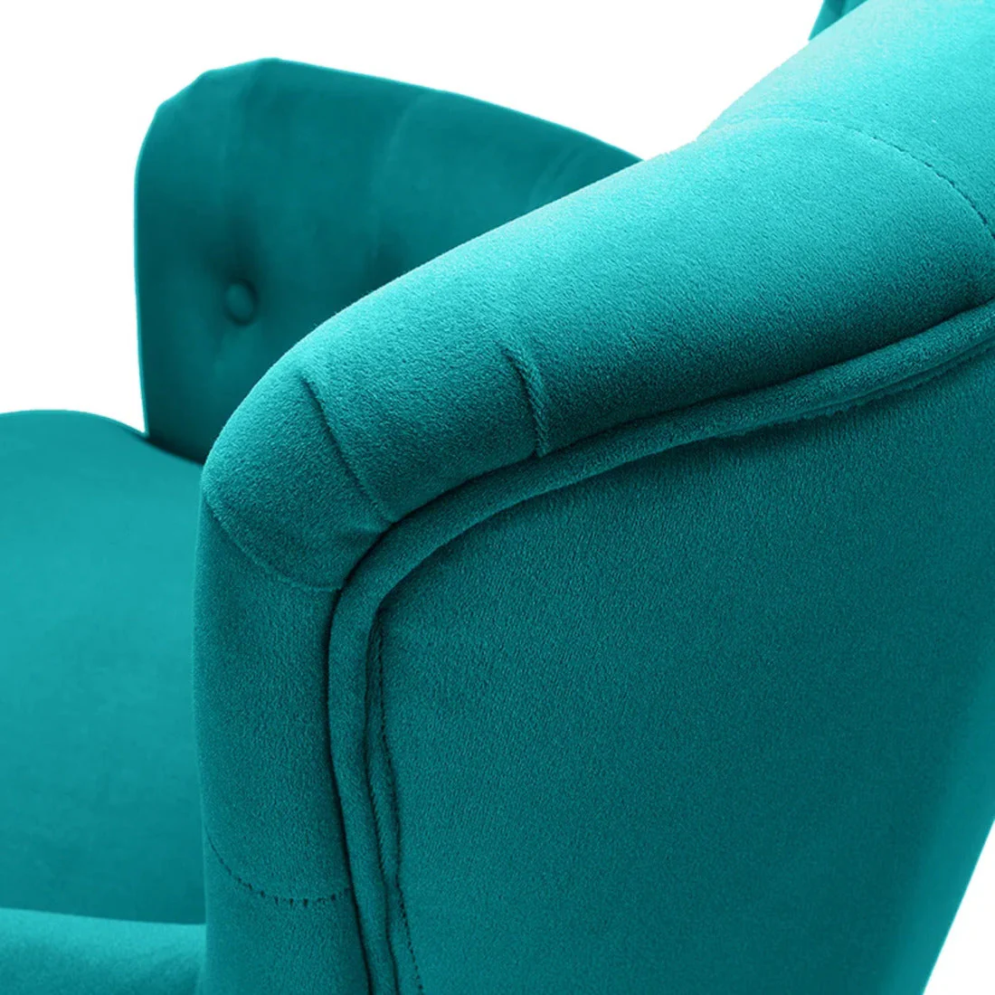 Premium Perfect Cushiony Tufted Super Comfy Emerald Velvet Sofa Lounge Chair - Image 7