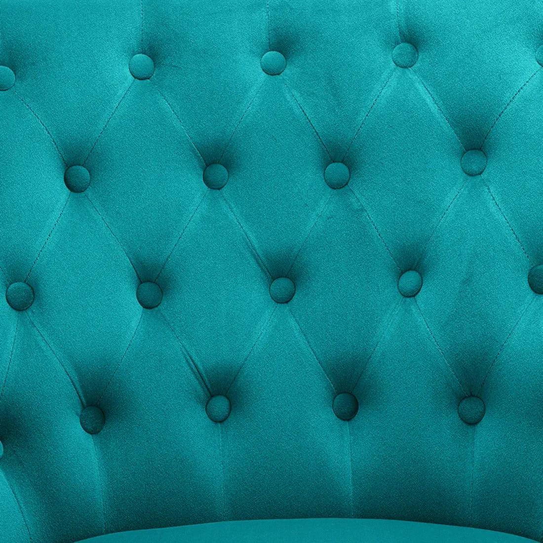 Premium Perfect Cushiony Tufted Super Comfy Emerald Velvet Sofa Lounge Chair - Image 8