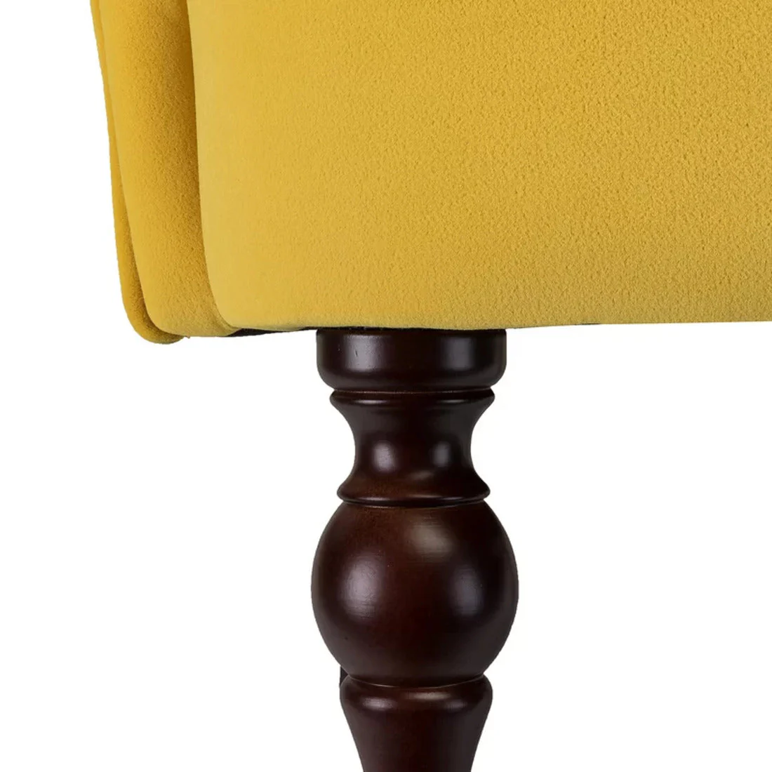 Premium Perfect Cushiony Tufted Super Comfy Yellow Velvet Sofa Lounge Chair - Image 8
