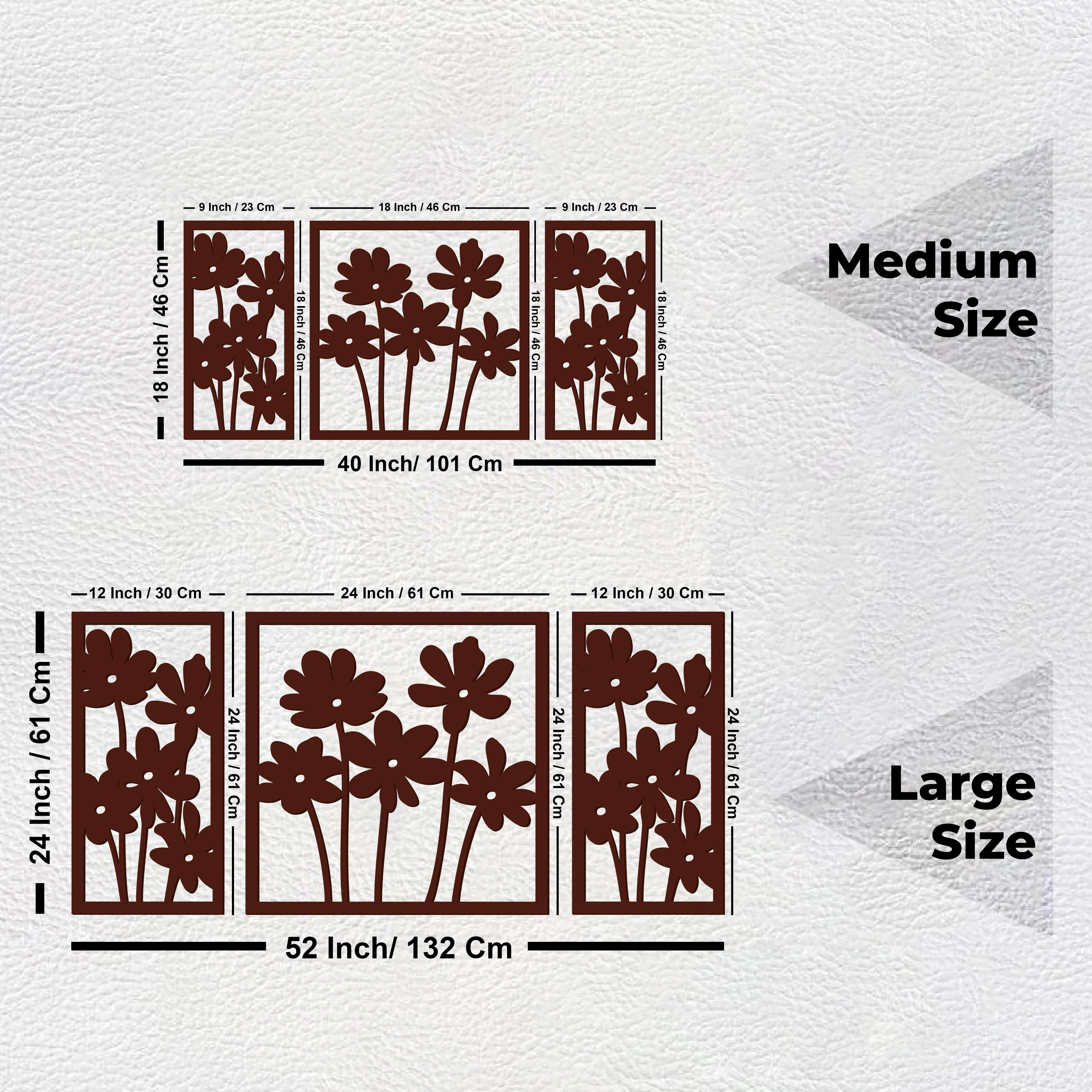 Premium Quality Wooden Brown Flowers Design Wall Hanging - Image 8