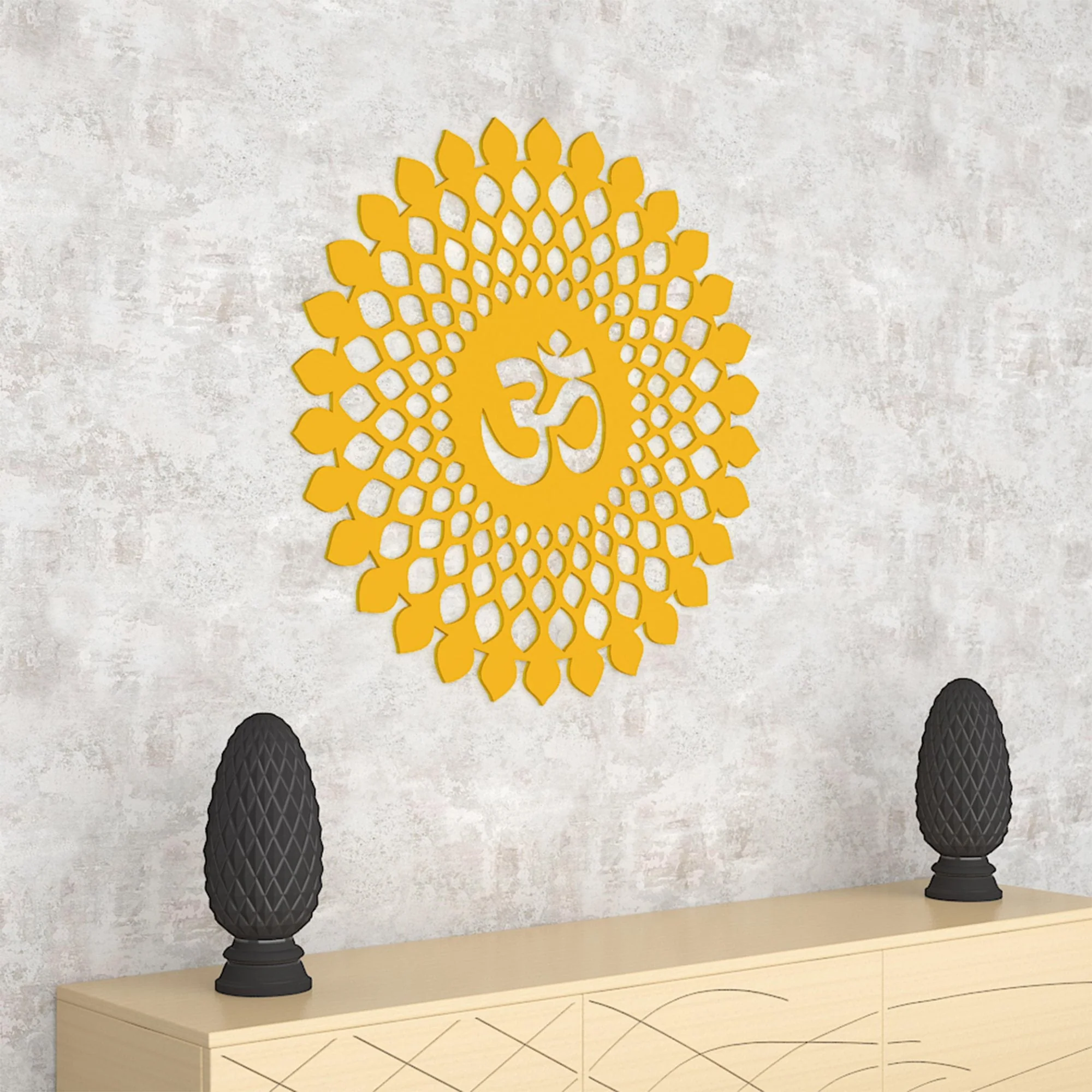 Premium Quality Wooden Wall Hanging Mandala Pattern of OM - Image 3
