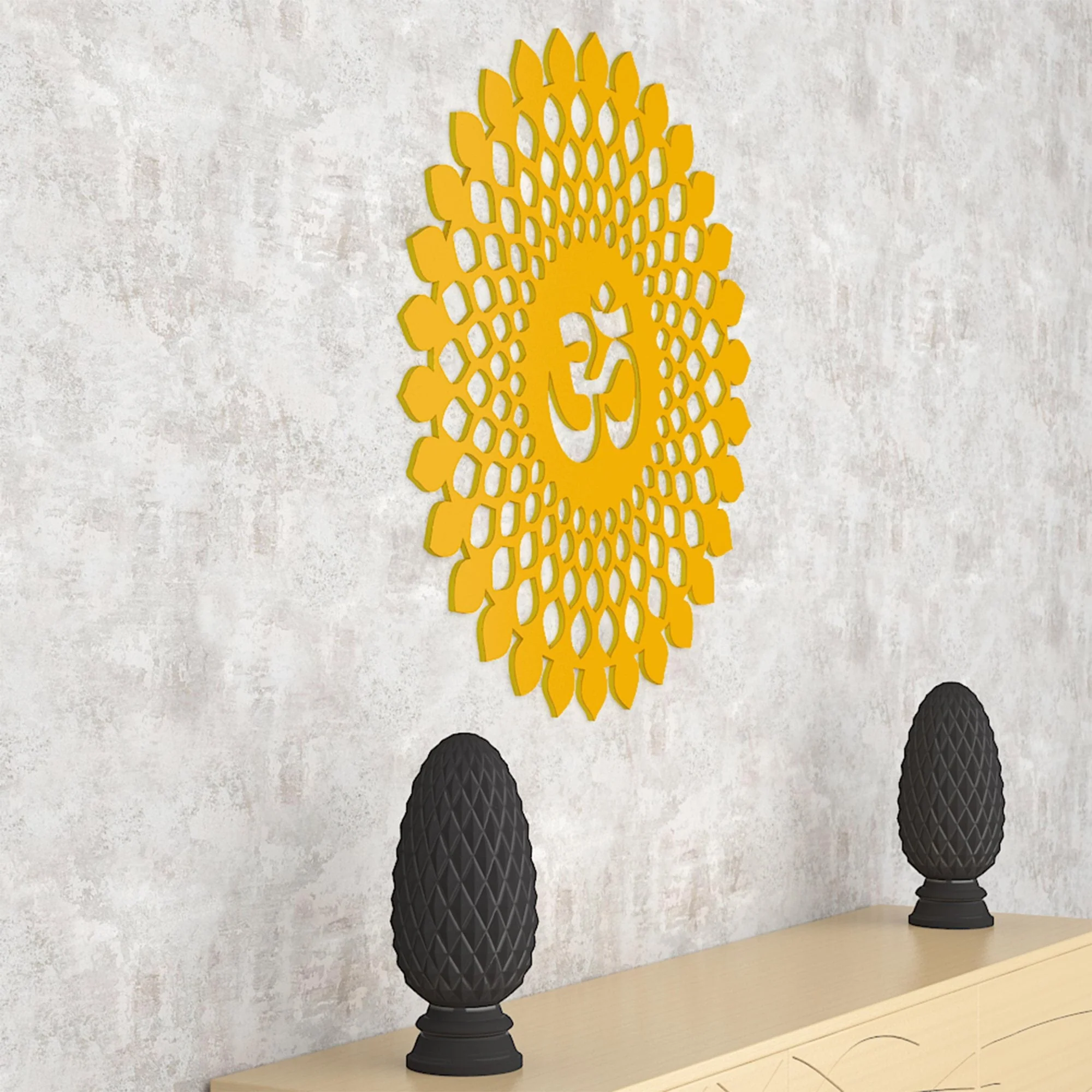 Premium Quality Wooden Wall Hanging Mandala Pattern of OM - Image 5