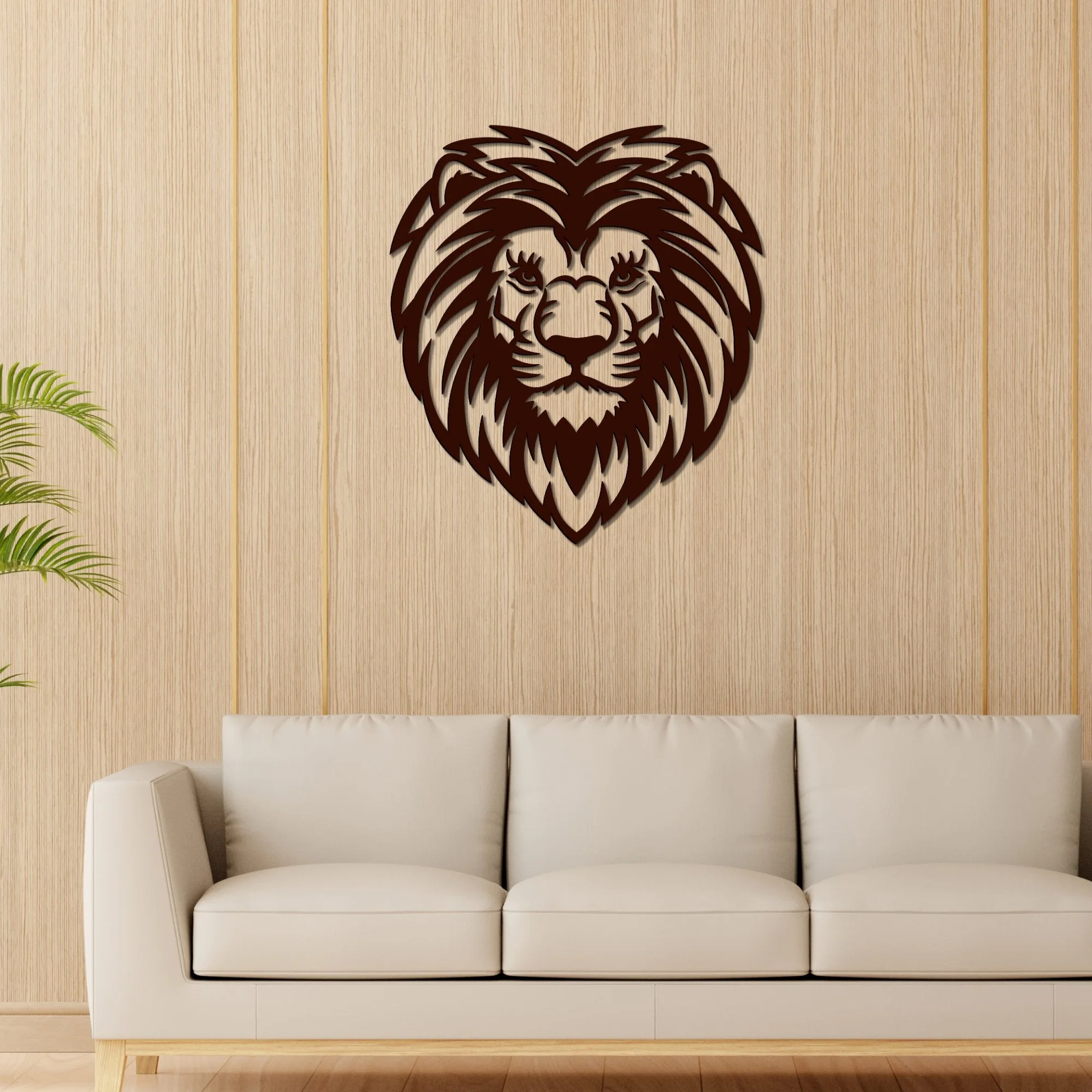 Premium Quality Wooden Wall Hanging of Amazing Lion Head - Image 2