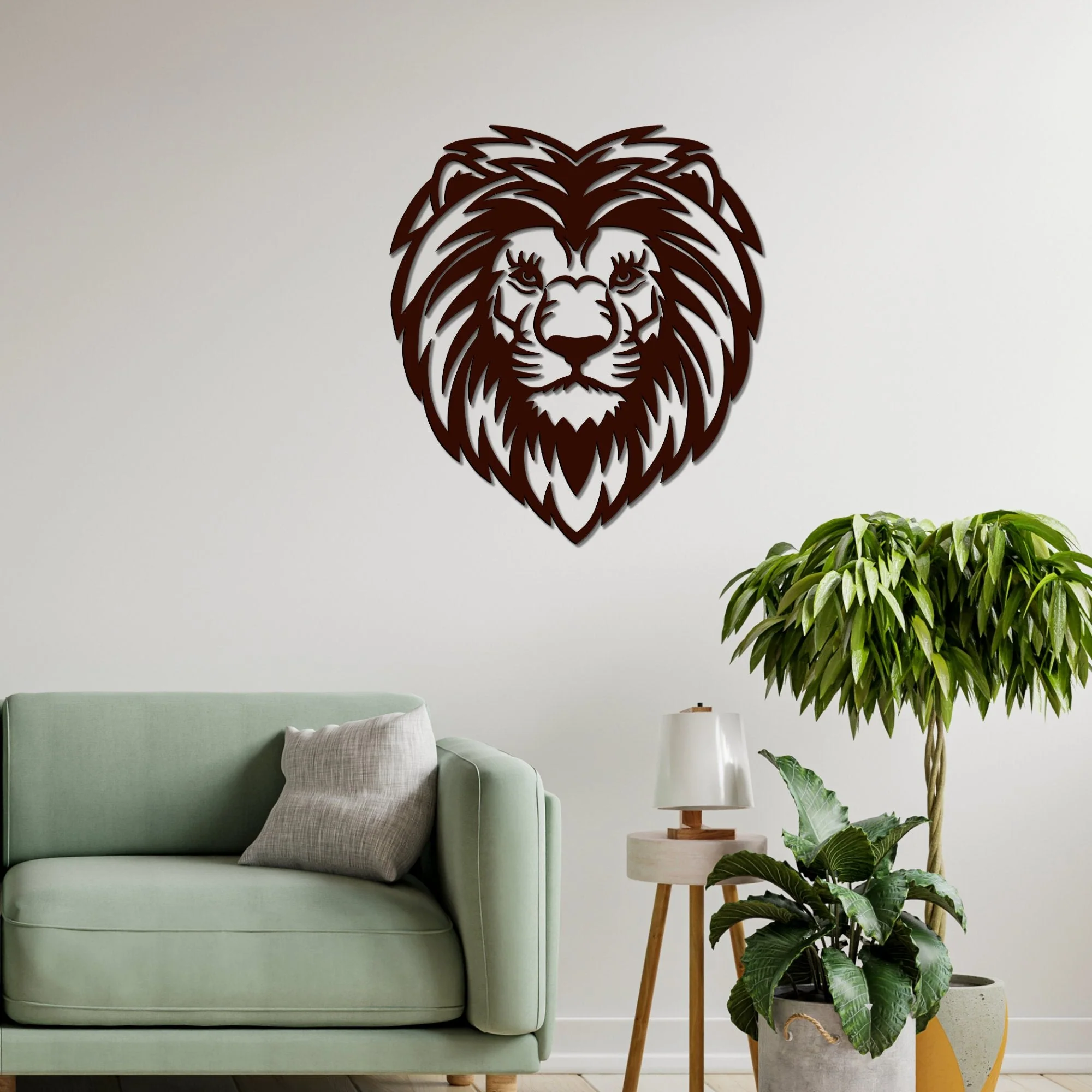 Premium Quality Wooden Wall Hanging of Amazing Lion Head - Image 3