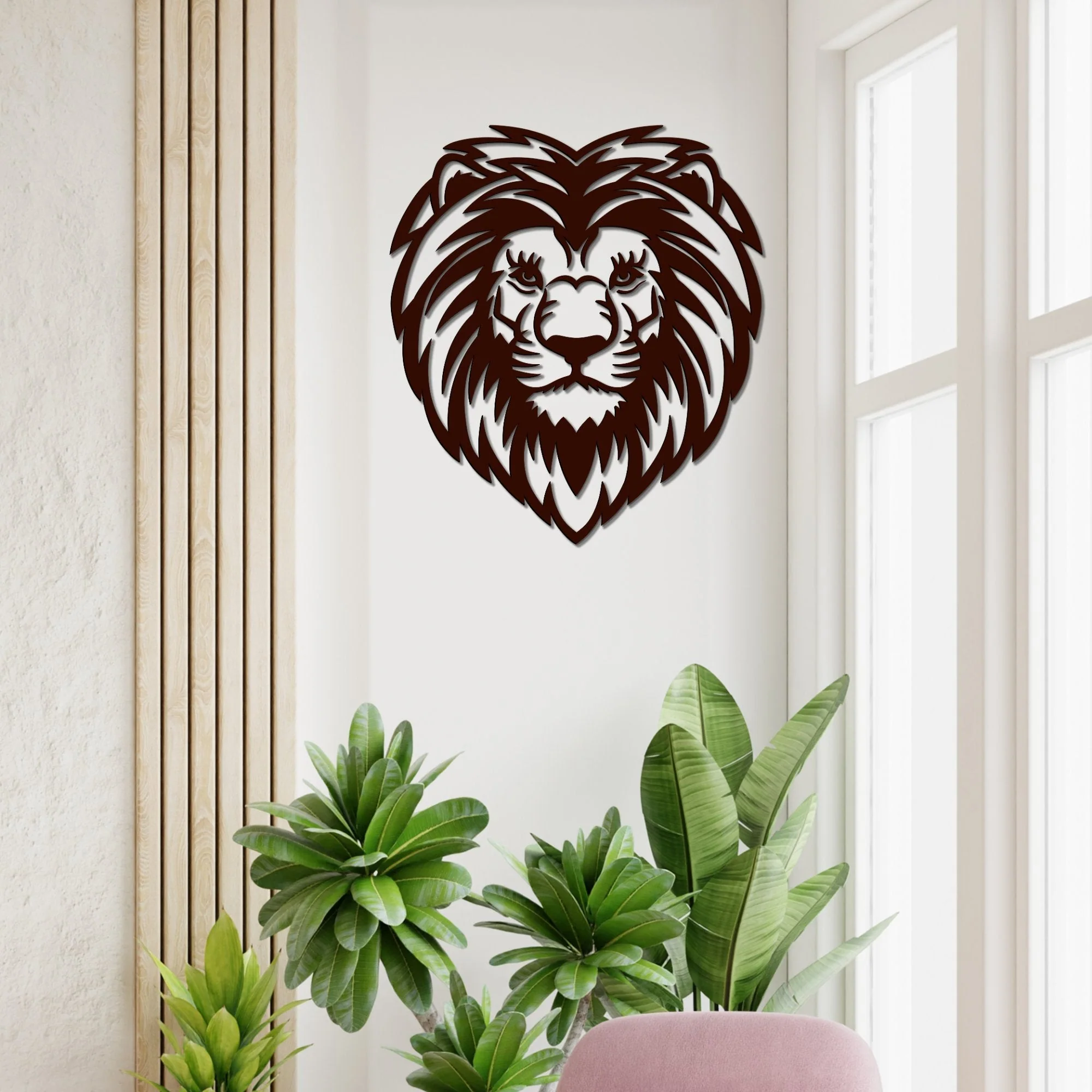 Premium Quality Wooden Wall Hanging of Amazing Lion Head - Image 4