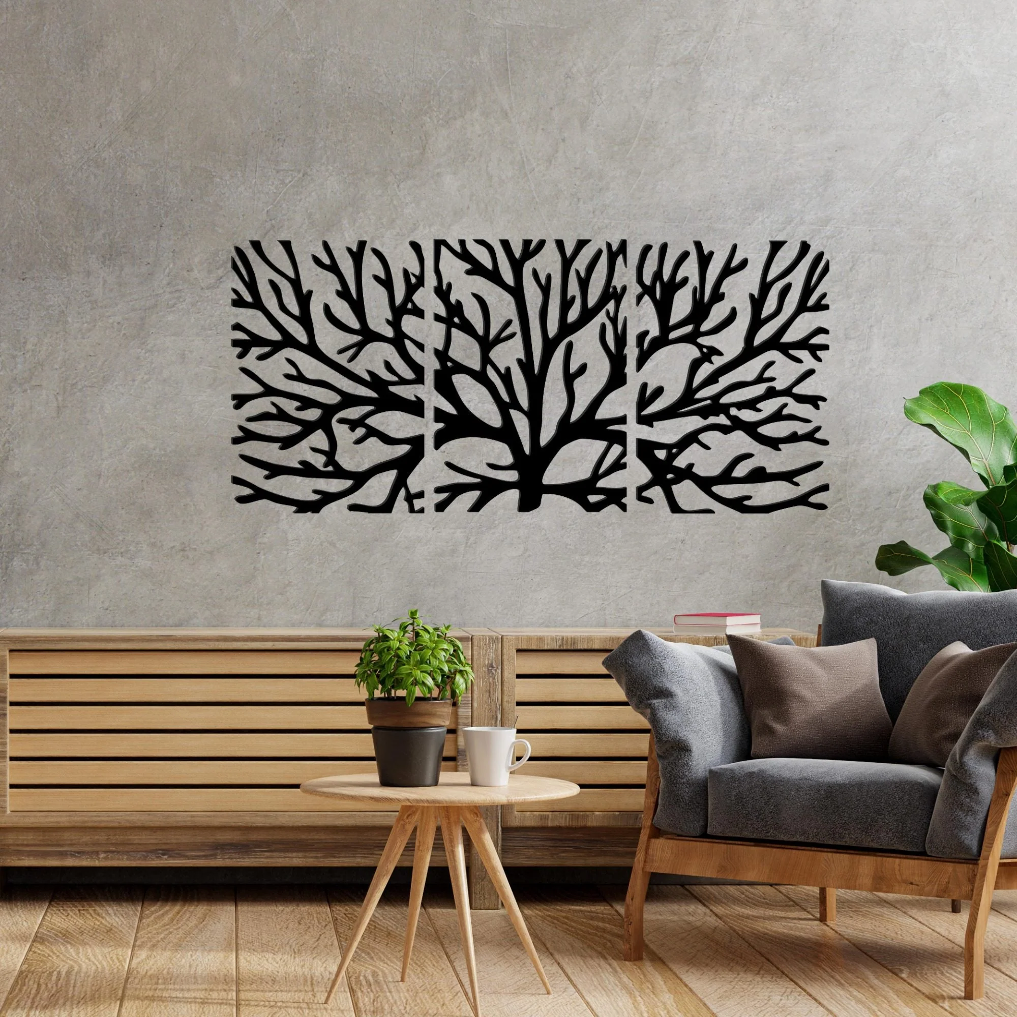 Premium Quality Wooden Wall Hanging of Beautiful Black Color Tree Branches - Image 2