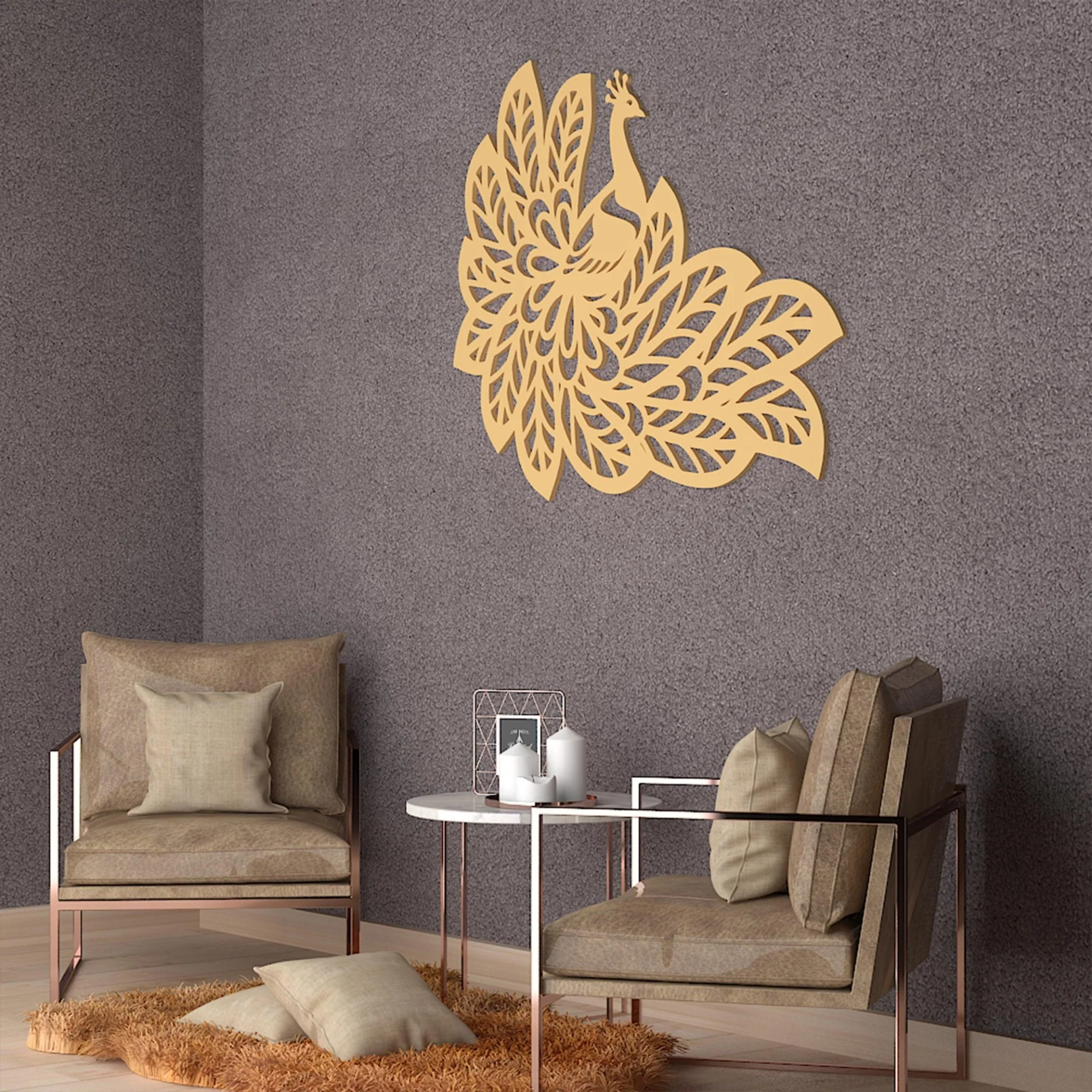 Premium Quality Wooden Wall Hanging of Beautiful Peacock - Image 3