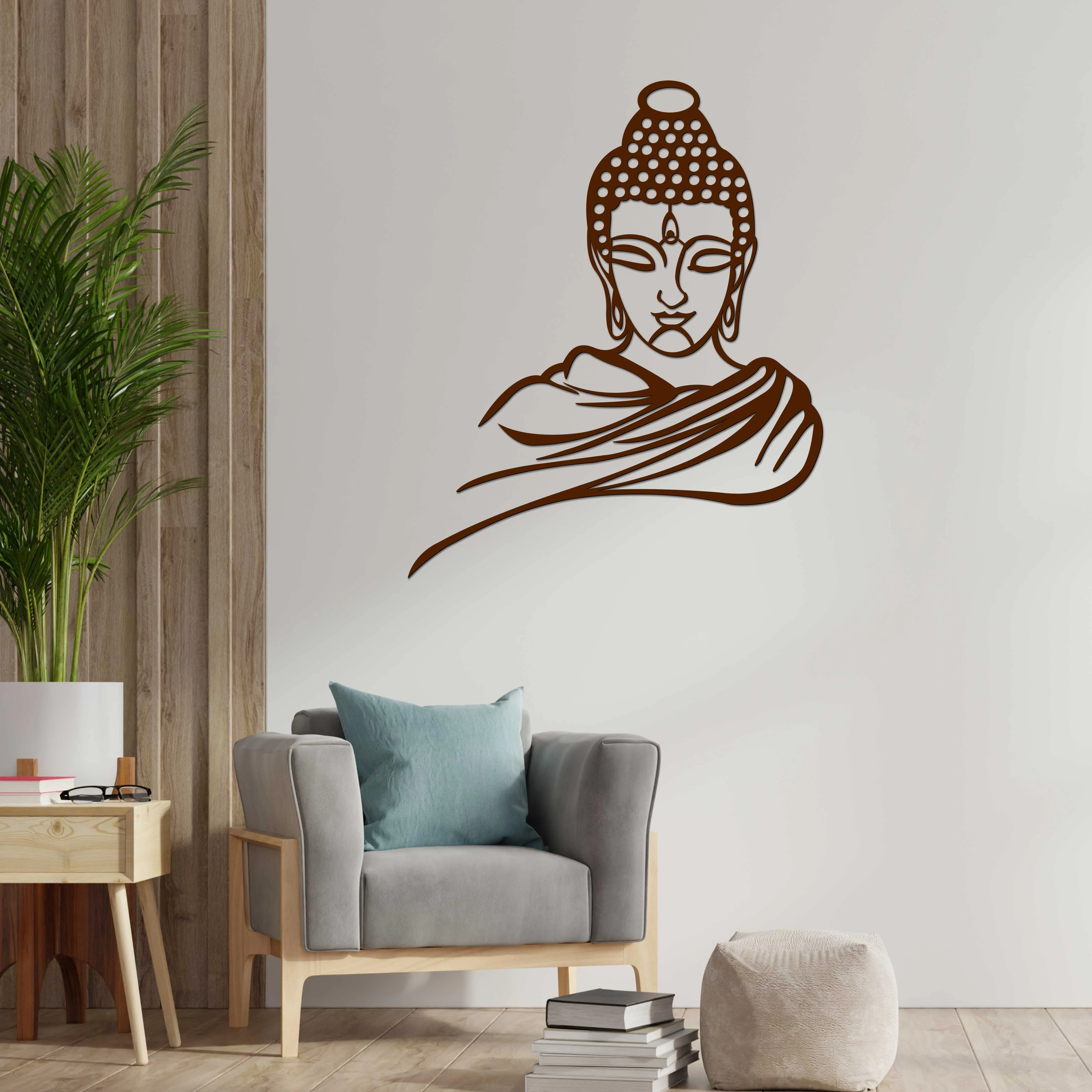 Premium Quality Wooden Wall Hanging of Lord Buddha - Image 2