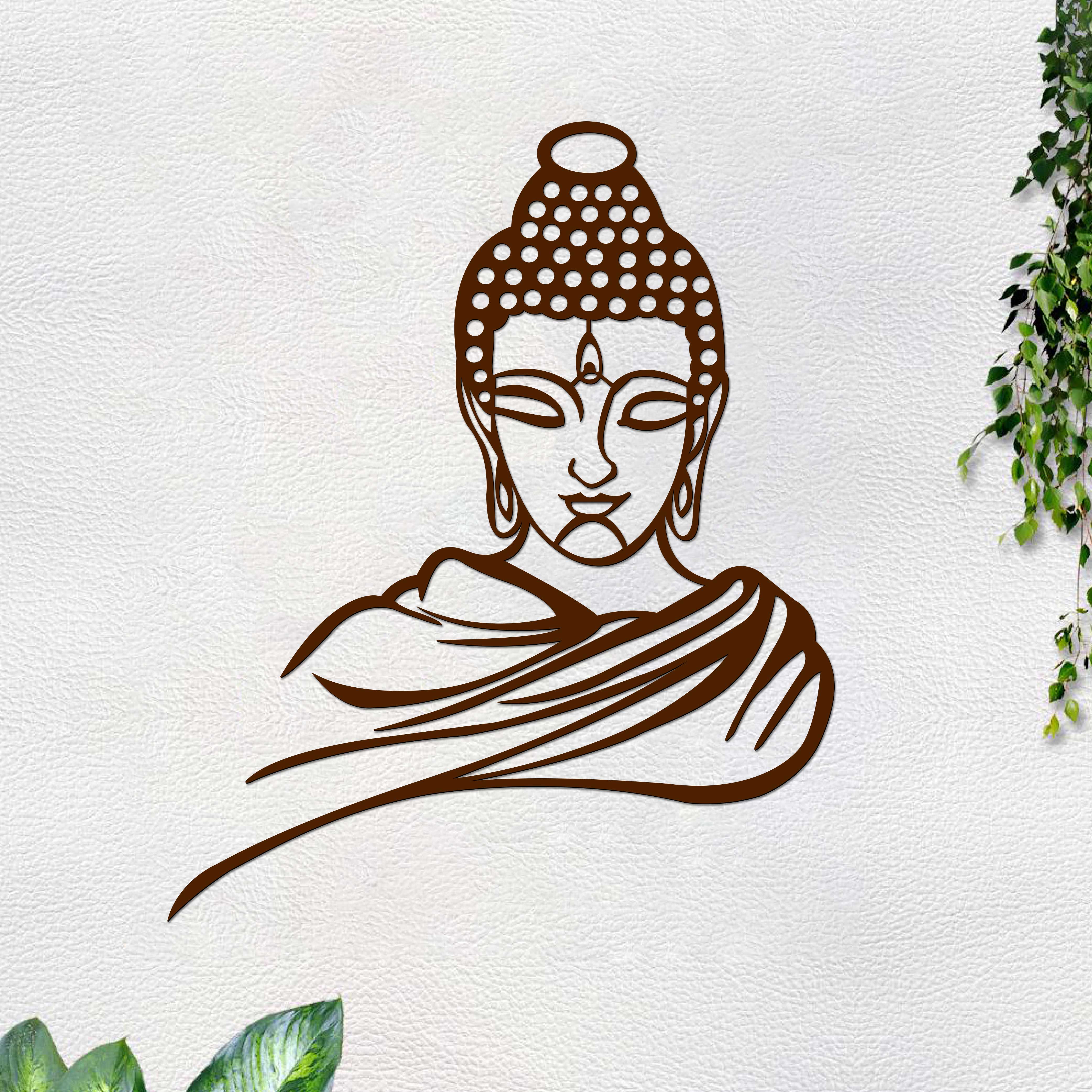 Premium Quality Wooden Wall Hanging of Lord Buddha - Image 4