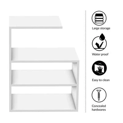 Premium Rectangular Shaped Wooden Wall Shelves with White Finish - Image 5