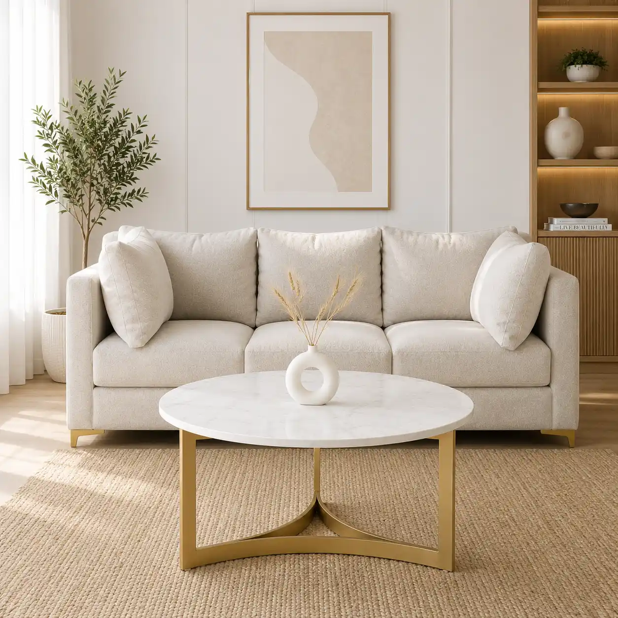 Premium Round Marble Center Table with Stylish Structure - Image 4