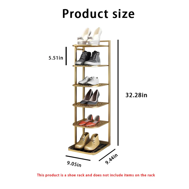 Premium Shoe Display Stand with Sturdy Golden Metal Frame - Image 4
