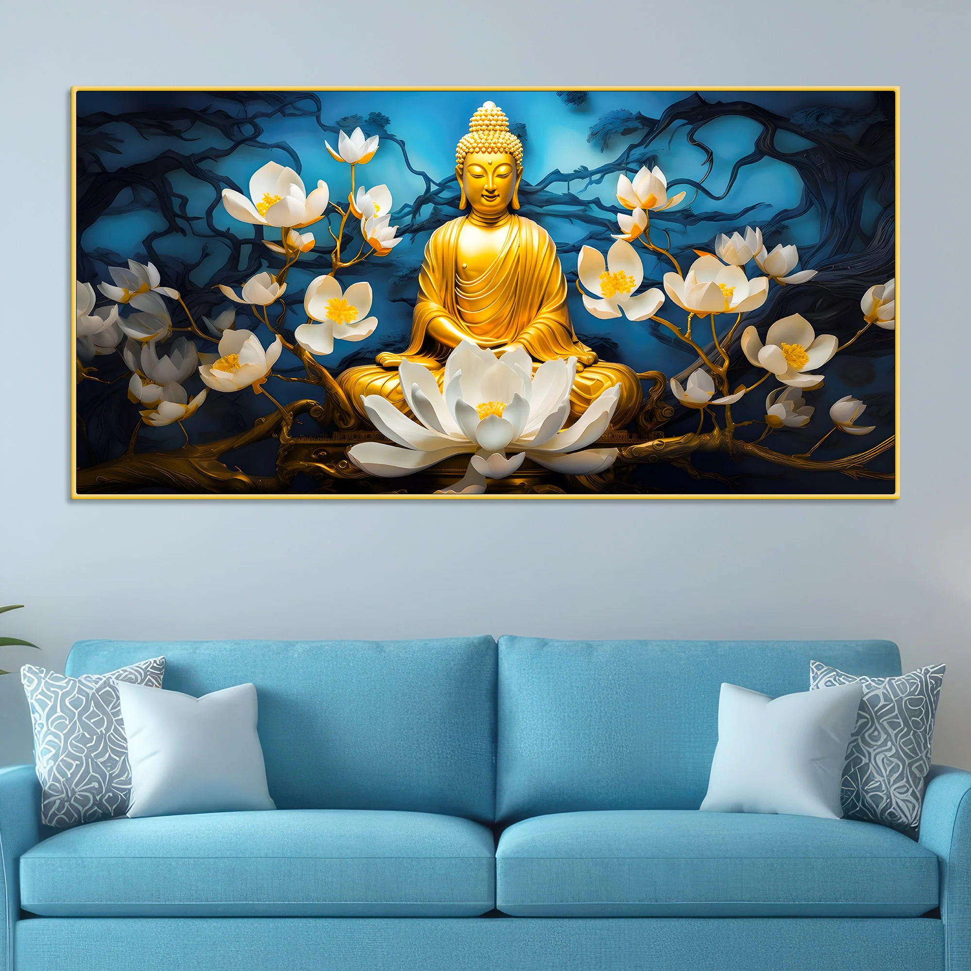 Premium Spiritual Buddha Canvas Painting for Home Décor - Image 2