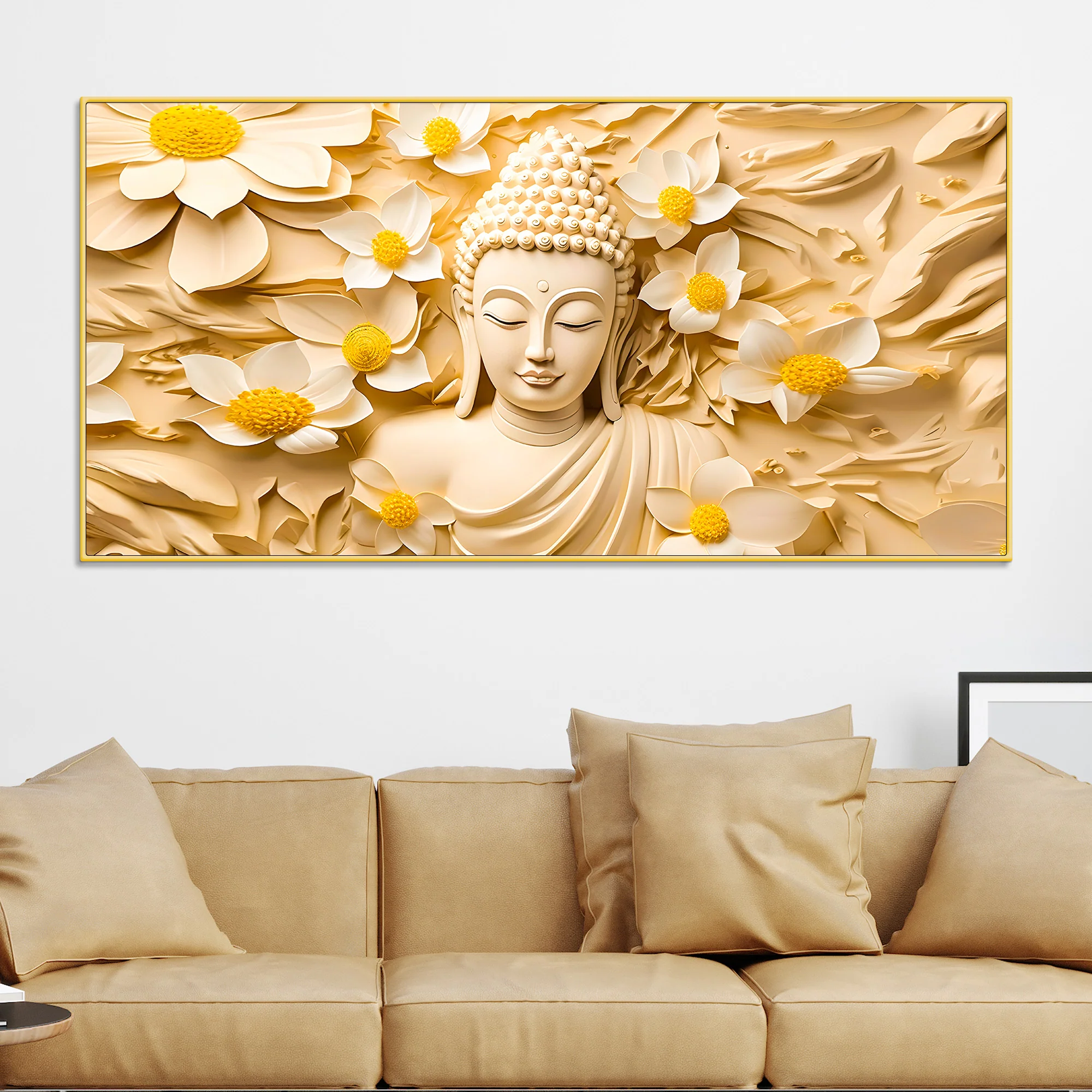 Premium Spiritual Décor Gautam Buddha Canvas Wall Painting - Image 2