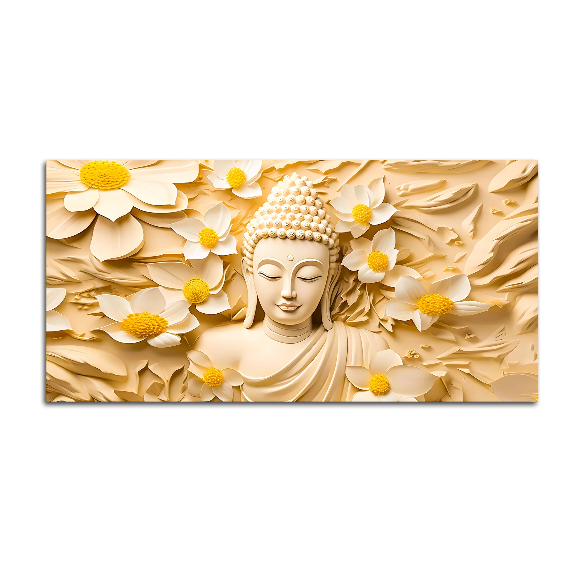 Premium Spiritual Décor Gautam Buddha Canvas Wall Painting - Image 4