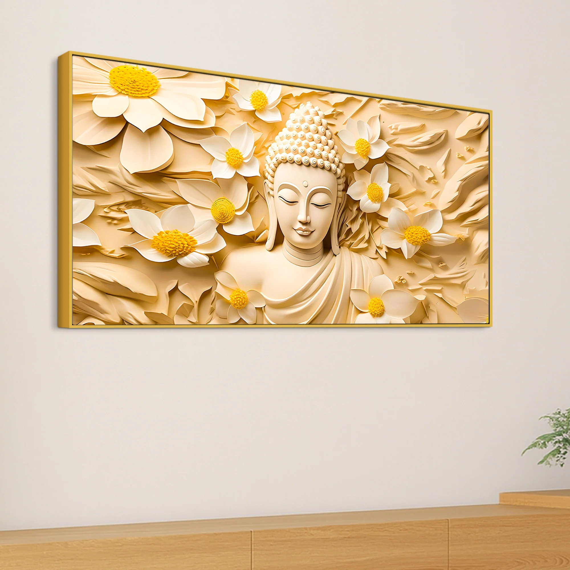 Premium Spiritual Décor Gautam Buddha Canvas Wall Painting - Image 5