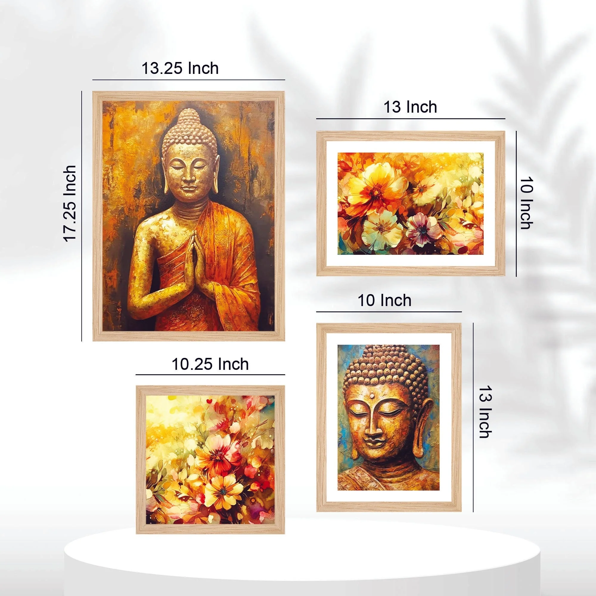 Premium Wall Frame Painting of Spiritual God Buddha Set of Four - Image 6