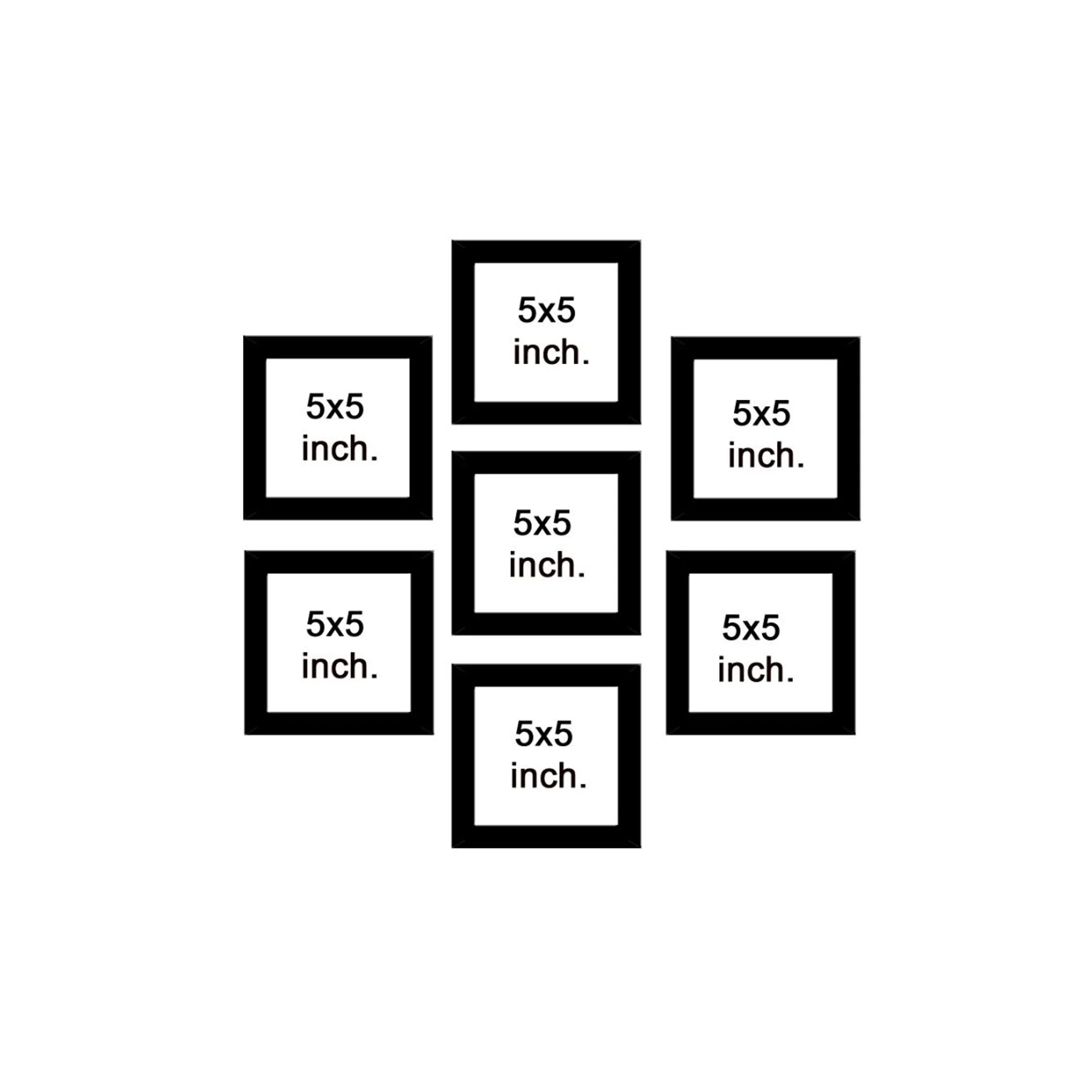 Premium Wall Hanging Square Photo Frame Set of Seven - Image 7
