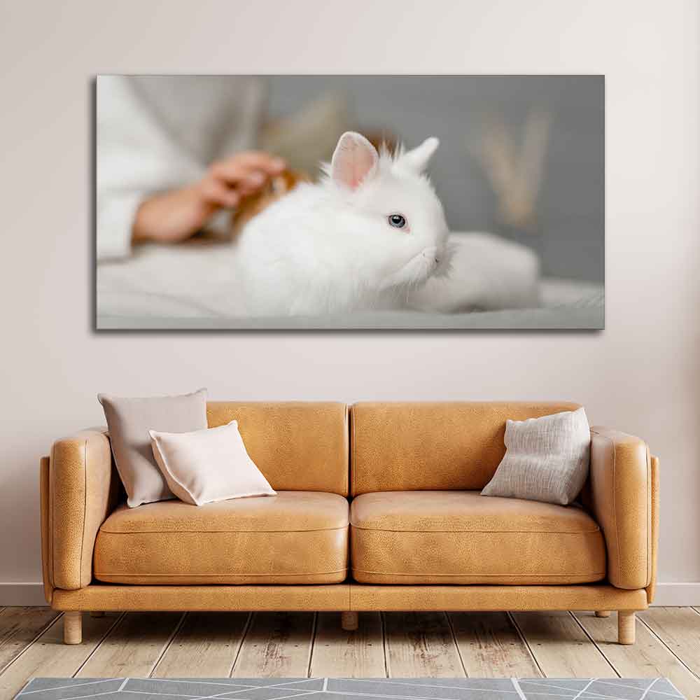 Premium Wall Painting of Cute White Bunny - Image 3