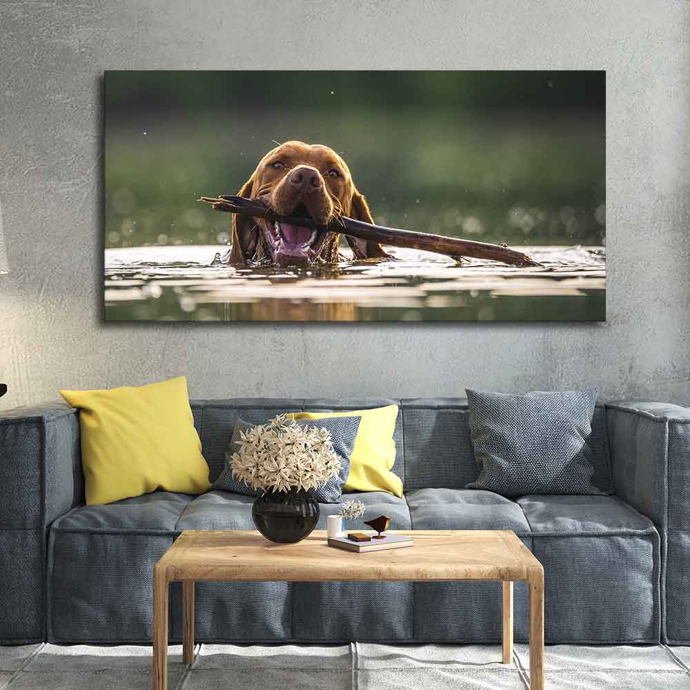 Premium Wall Painting of Dog Swimming - Image 2