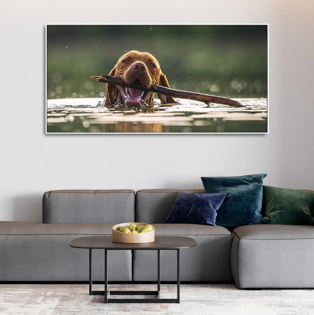 Premium Wall Painting of Dog Swimming - Image 3