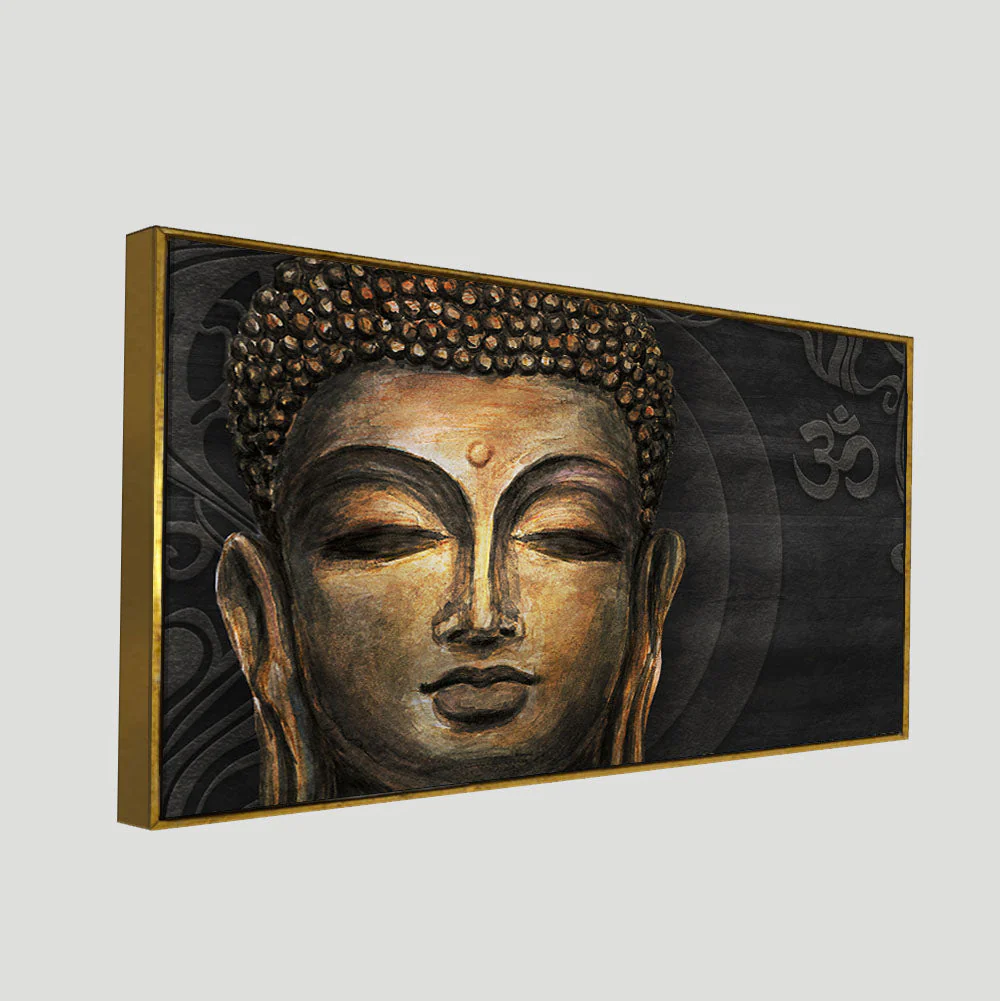 Premium Wall Painting of Gautam Buddha, Stylized Bodhi tree with OM - Image 5