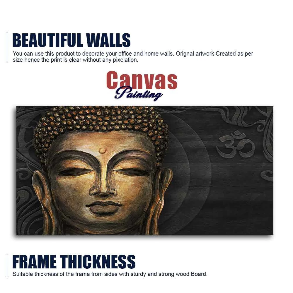 Premium Wall Painting of Gautam Buddha, Stylized Bodhi tree with OM - Image 6