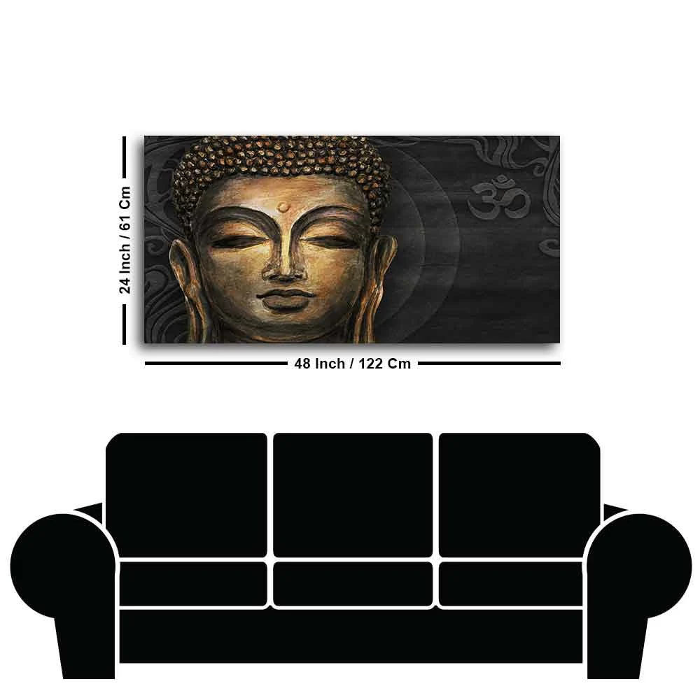 Premium Wall Painting of Gautam Buddha, Stylized Bodhi tree with OM - Image 7