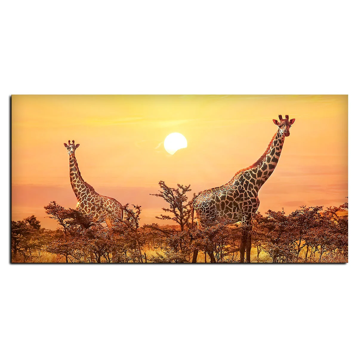 Premium Wall Painting of Giraffes in Sunset - Image 4