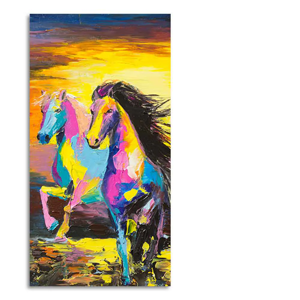 Premium Wall Painting of Horses Running in Sunset - Image 6