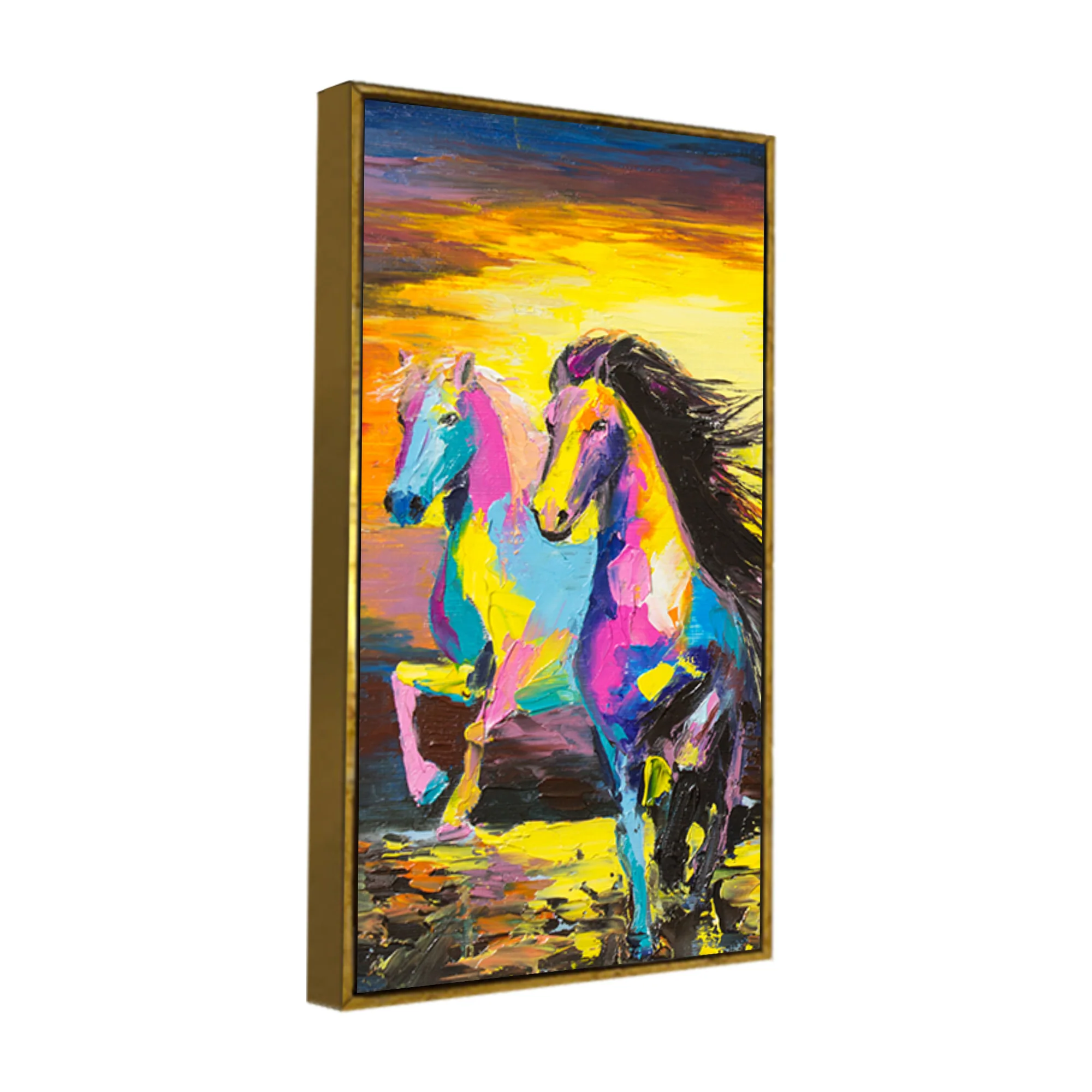 Premium Wall Painting of Horses Running in Sunset - Image 7