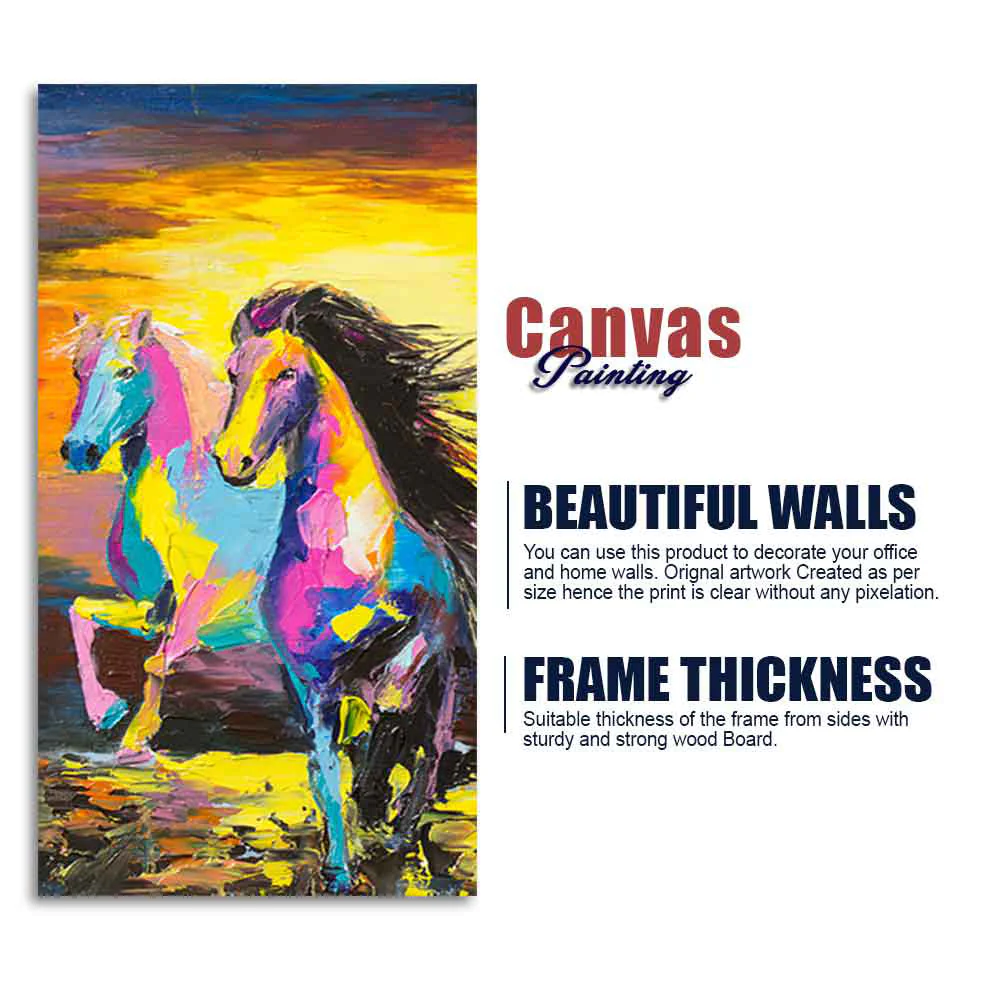 Premium Wall Painting of Horses Running in Sunset - Image 8