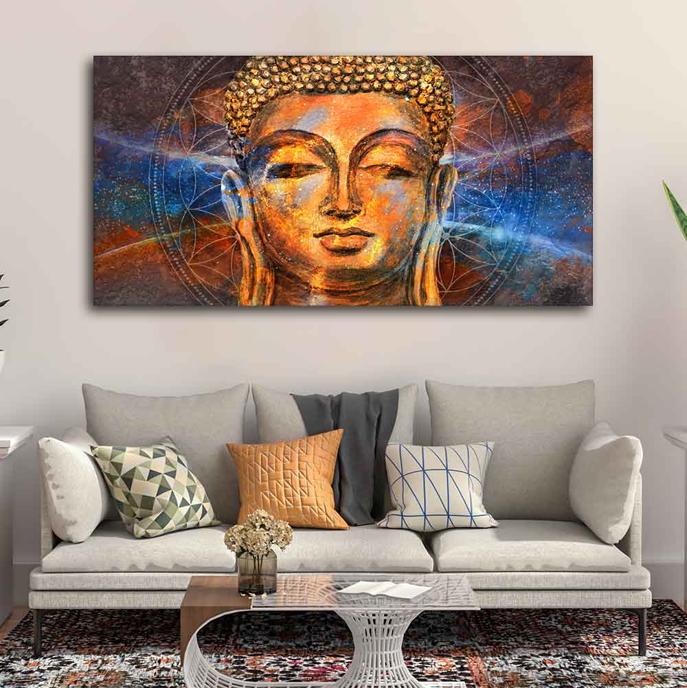 Premium Wall Painting of Peaceful Lord Buddha - Image 3