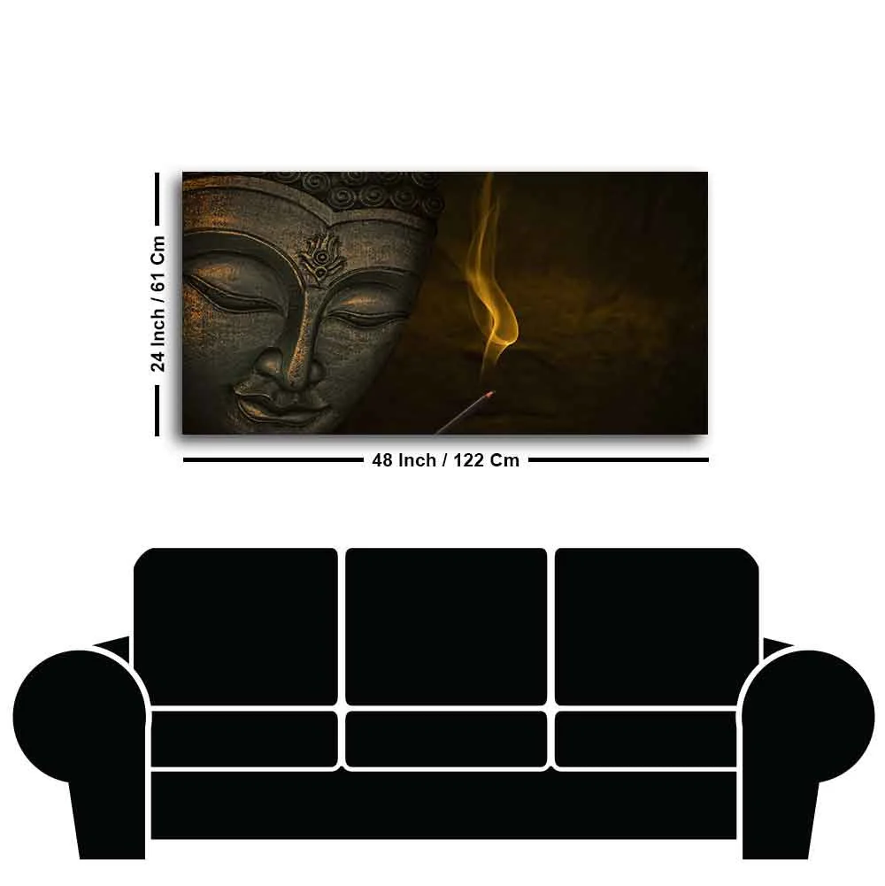 Premium Wall Painting of Peaceful Lord Buddha Sculpture - Image 7