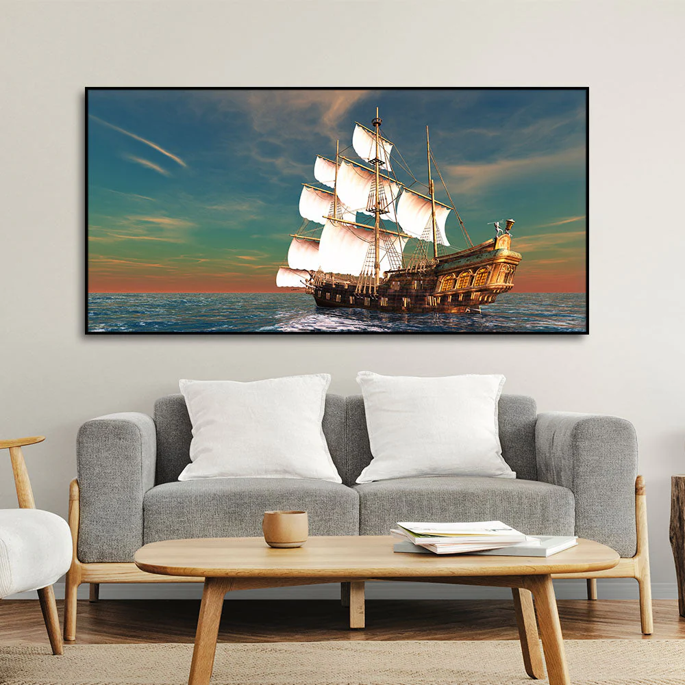 Premium Wall Painting of Ship on the Ocean - Image 3