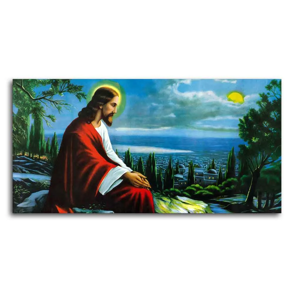 Premium Wall Painting of The prayer of Jesus Christ on the background of Jerusalem - Image 5