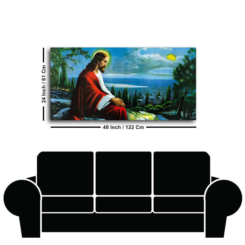 Premium Wall Painting of The prayer of Jesus Christ on the background of Jerusalem - Image 7