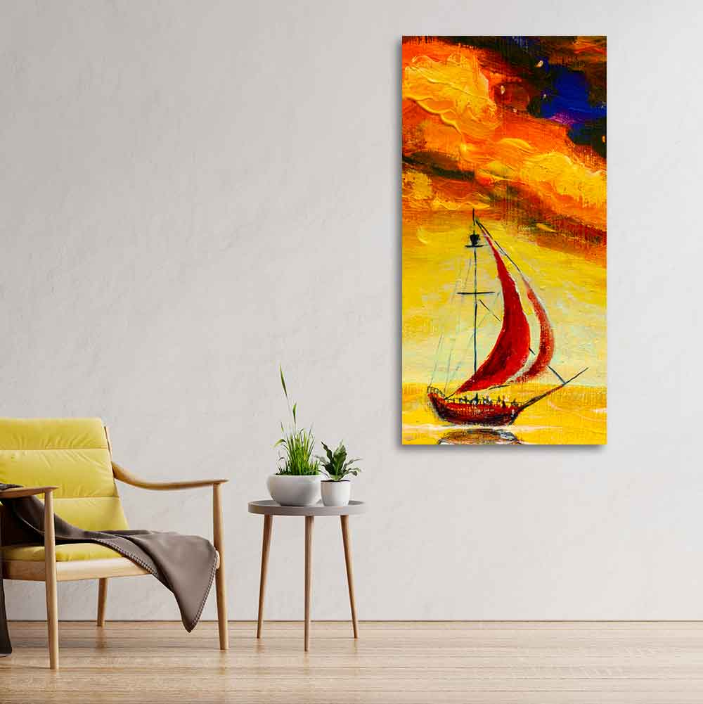 Premium Wall Painting of The Sailing Boat in Sea - Image 3