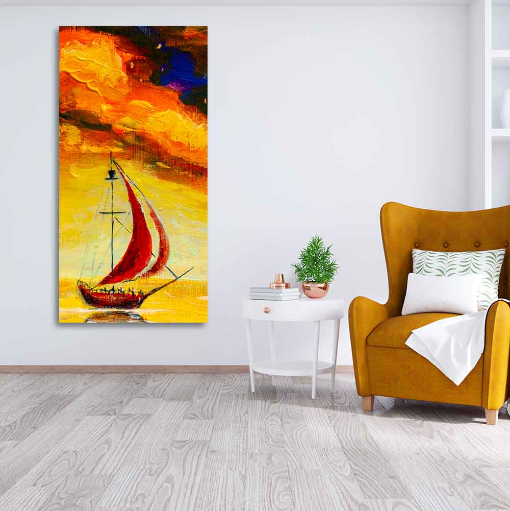 Premium Wall Painting of The Sailing Boat in Sea - Image 4