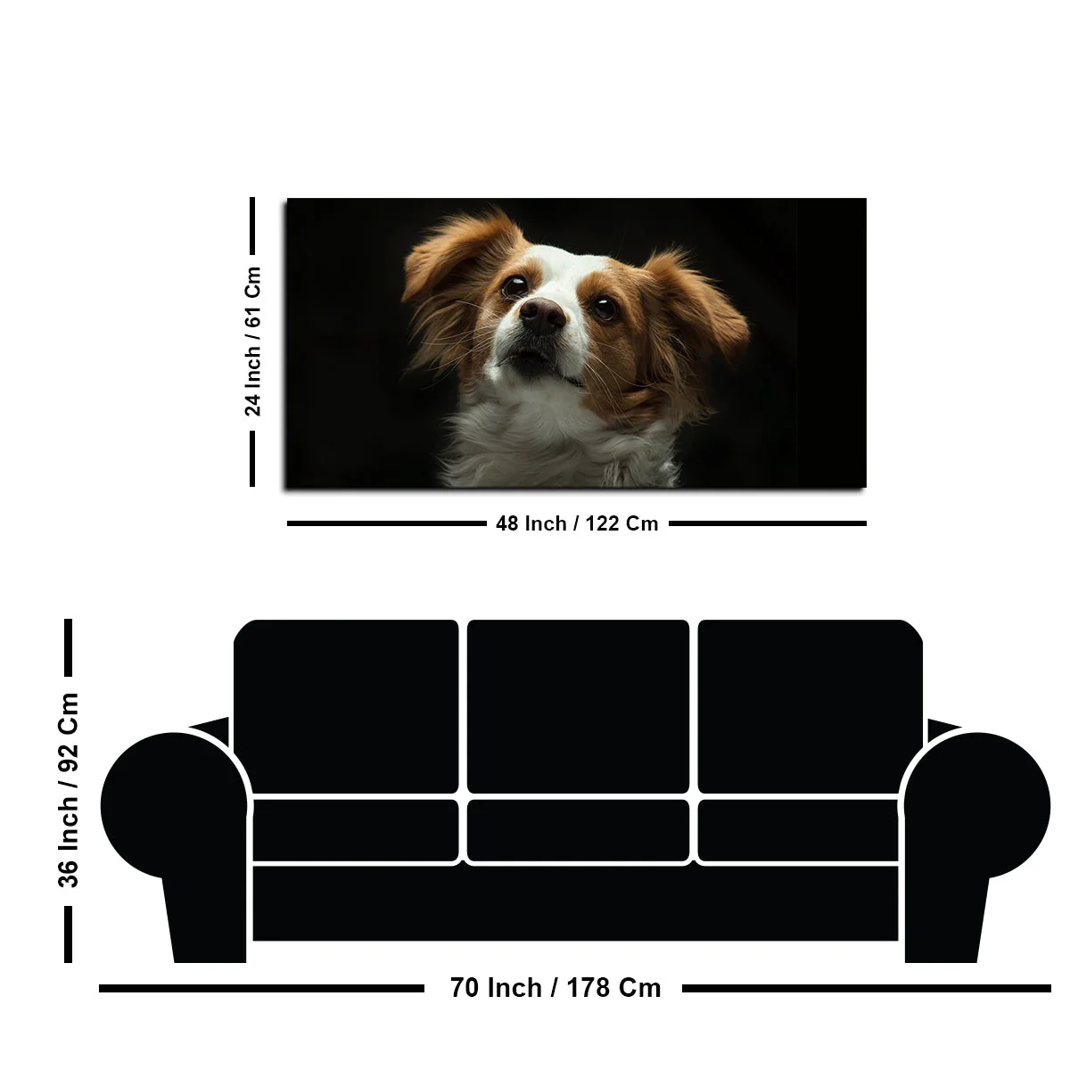 Premium Wall Painting of White and Brown Long Coat Puppy - Image 7