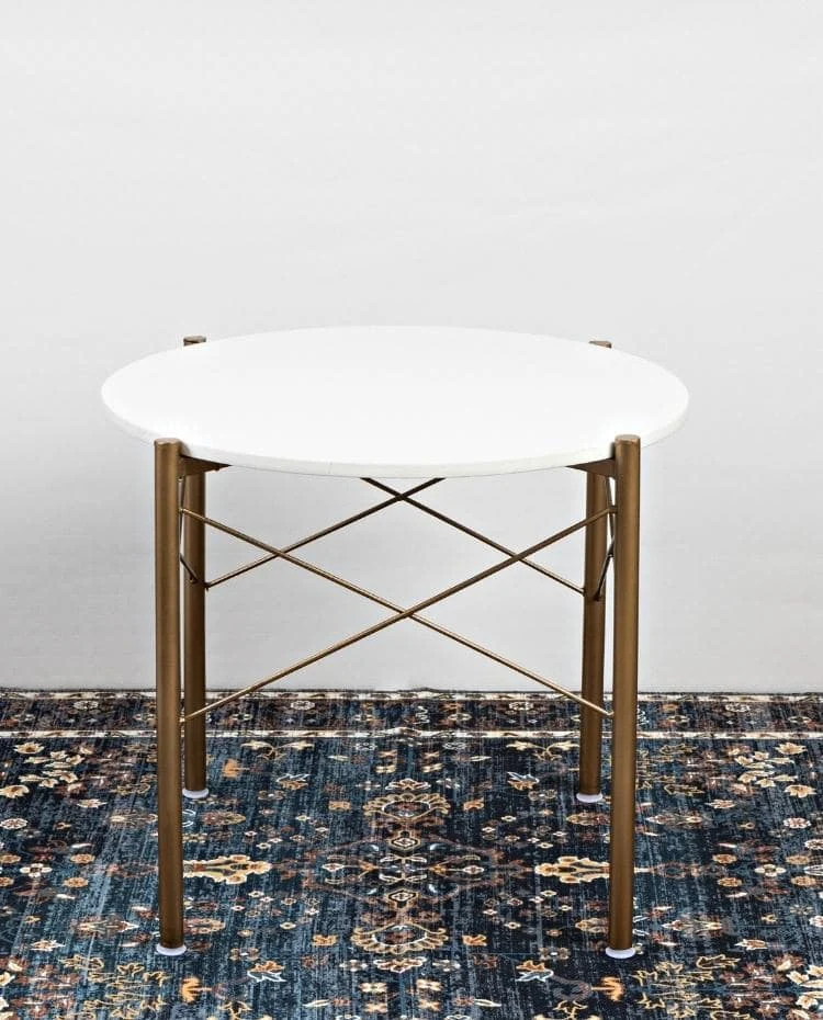 Premium White Marble Round Shape Center Table - Image 2