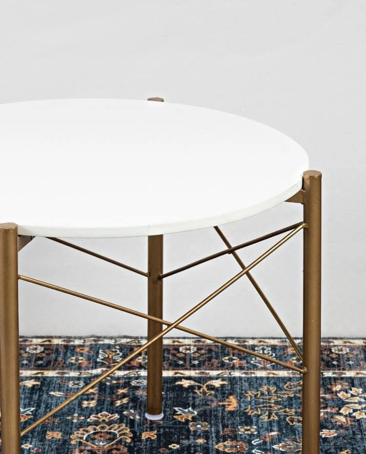 Premium White Marble Round Shape Center Table - Image 3