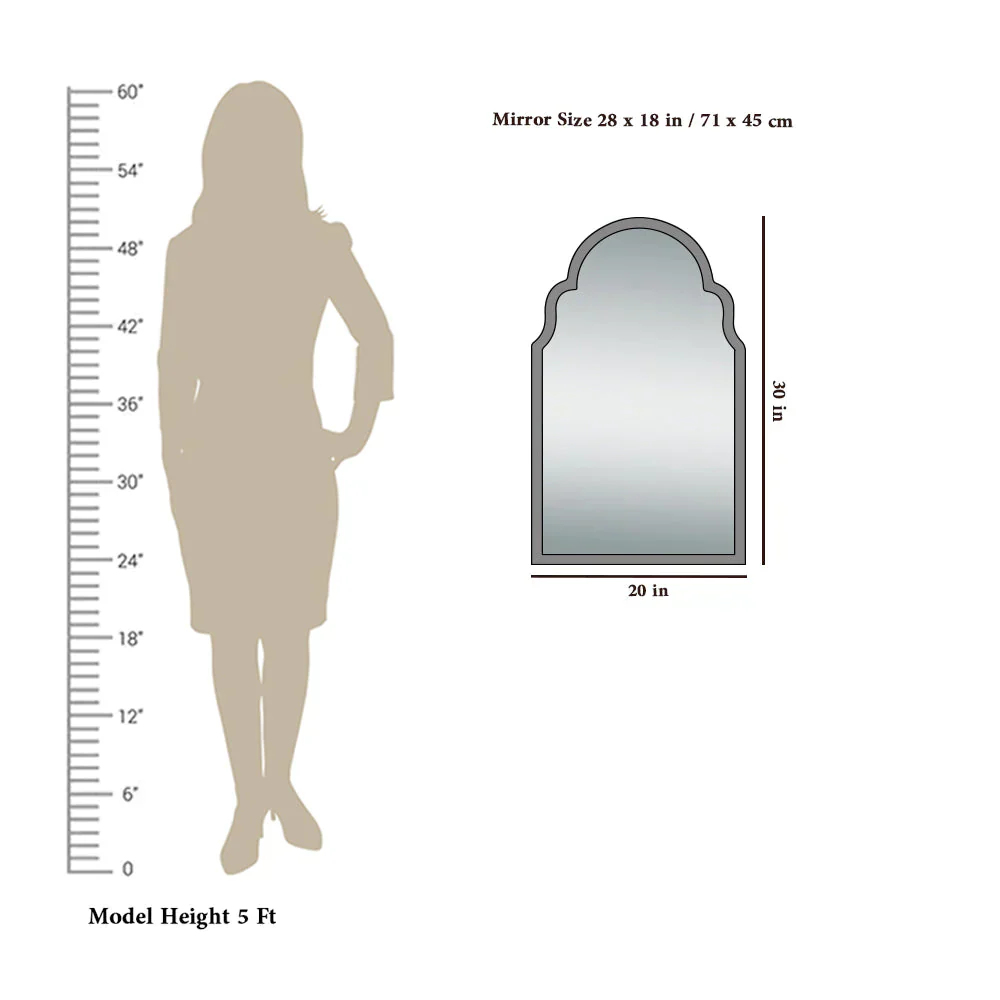 Premium Window European Design Wooden Decorative Wall Mirror ( White/Brown Finish ) - Image 11