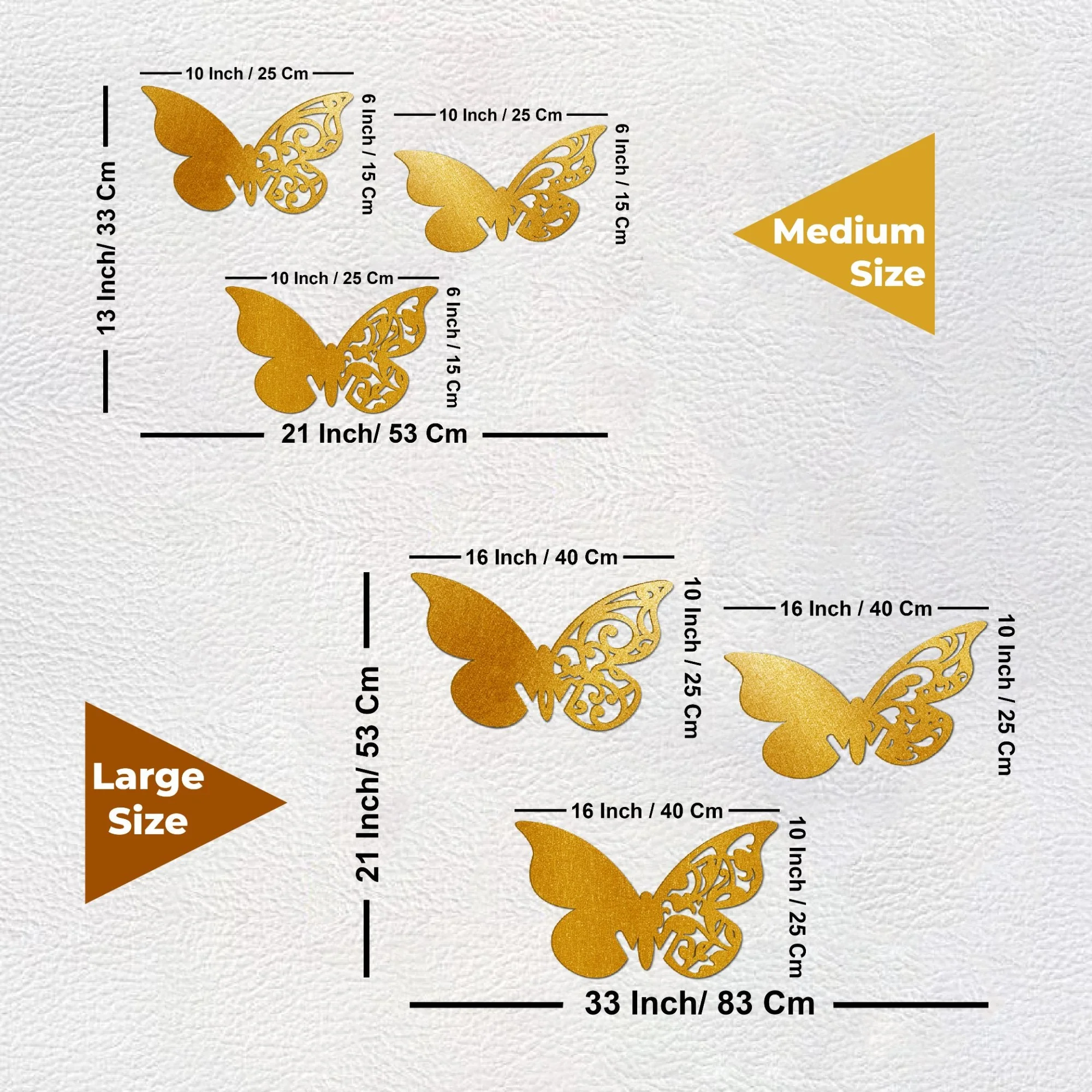 Premium Wooden Wall Hanging of Beautiful Golden Butterflies - Image 7