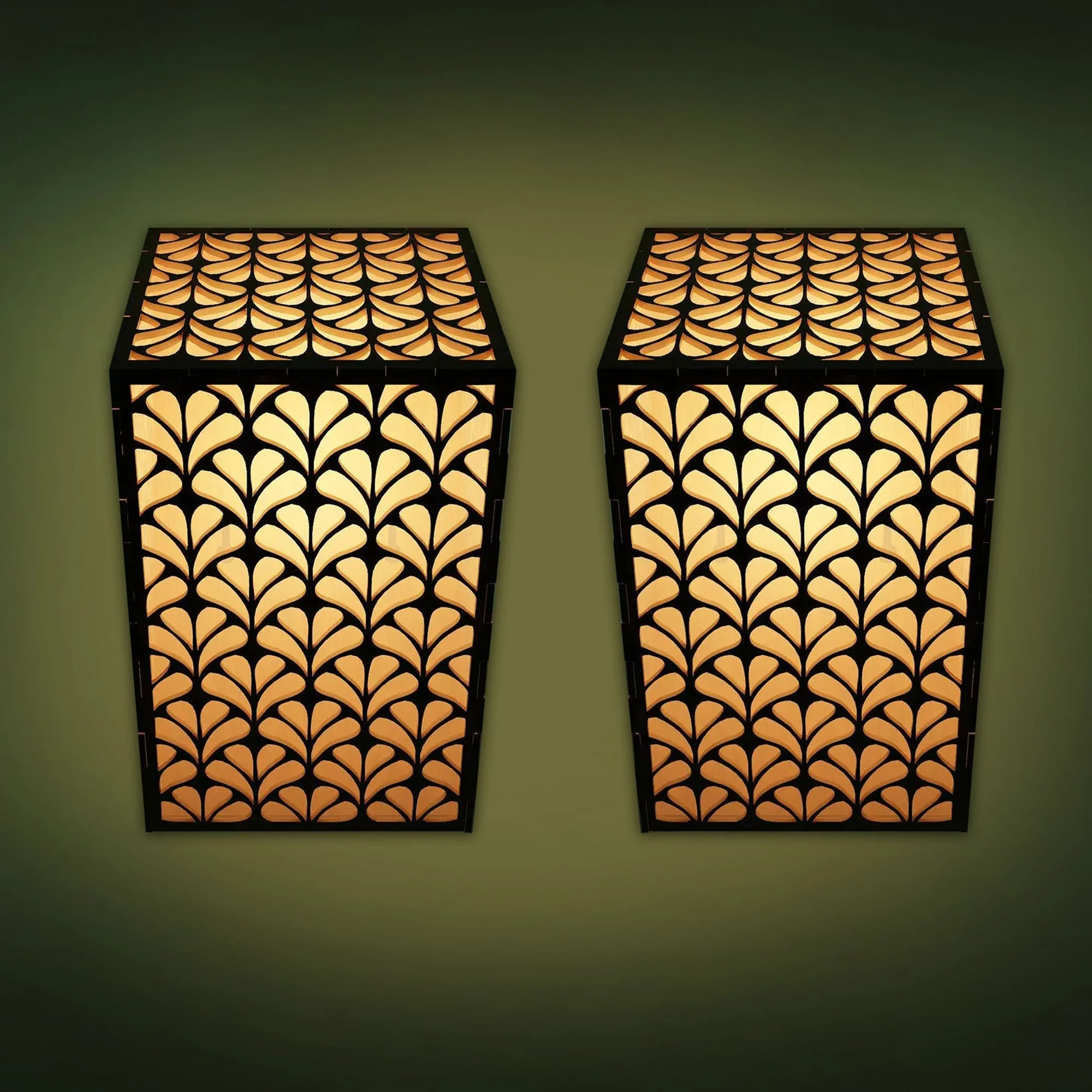 Premium Wooden Wall Lamp / Pendant Light / Modern Lamp Set Of 2 Pc - Image 2
