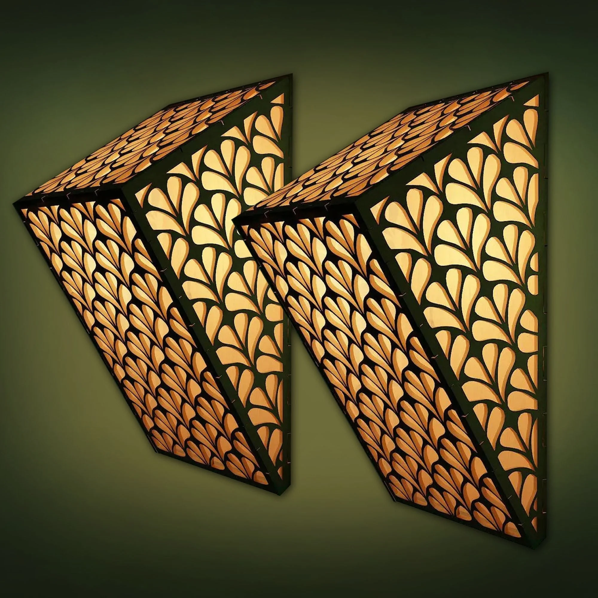 Premium Wooden Wall Lamp / Pendant Light / Modern Lamp Set Of 2 Pc - Image 3