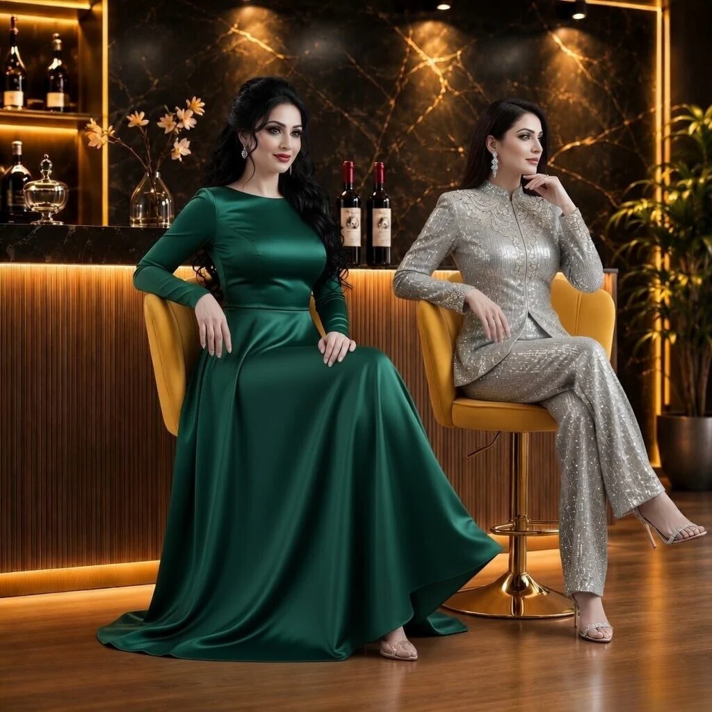 Premium Yellow Velvet Lounge Bar Stools with Glamorous Golden Frame - Image 5