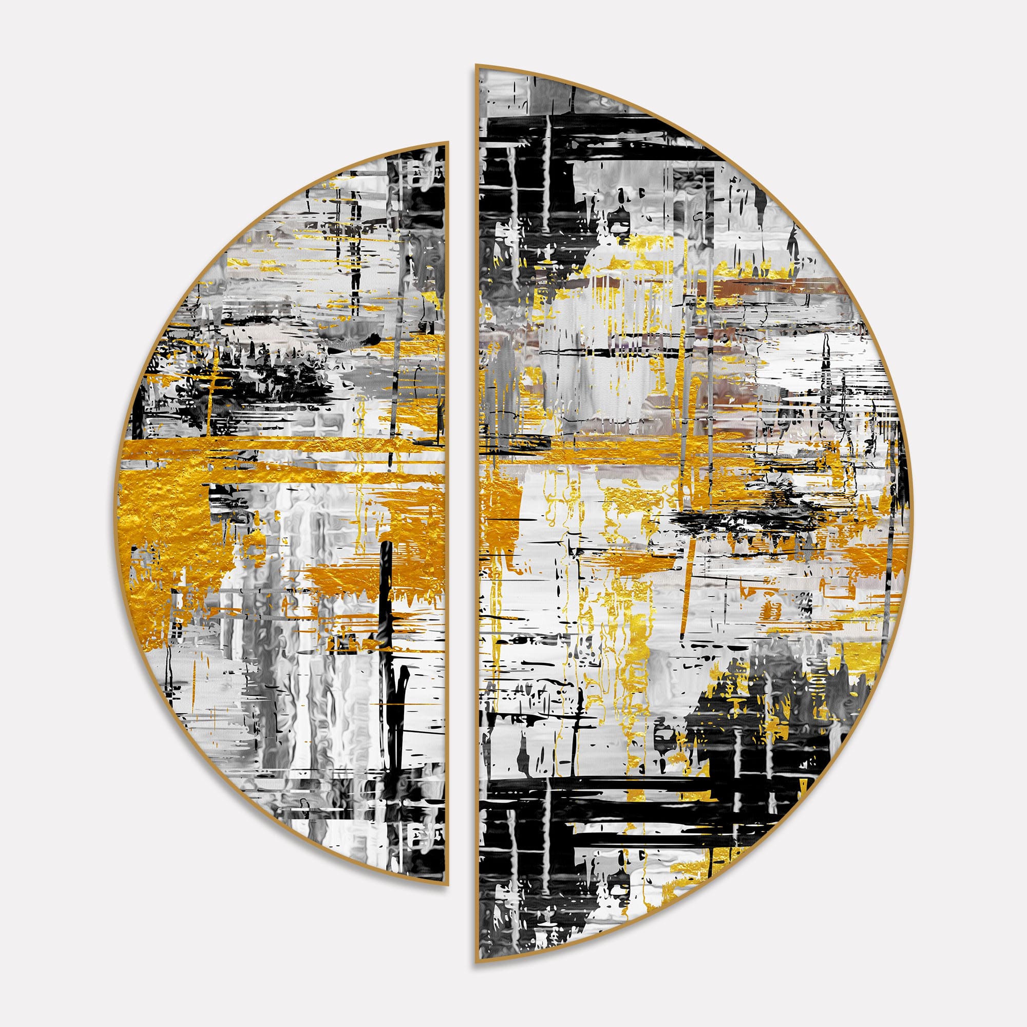 Psychedelic Abstract Art Semi Circle Frames Set Of 2 - Image 2