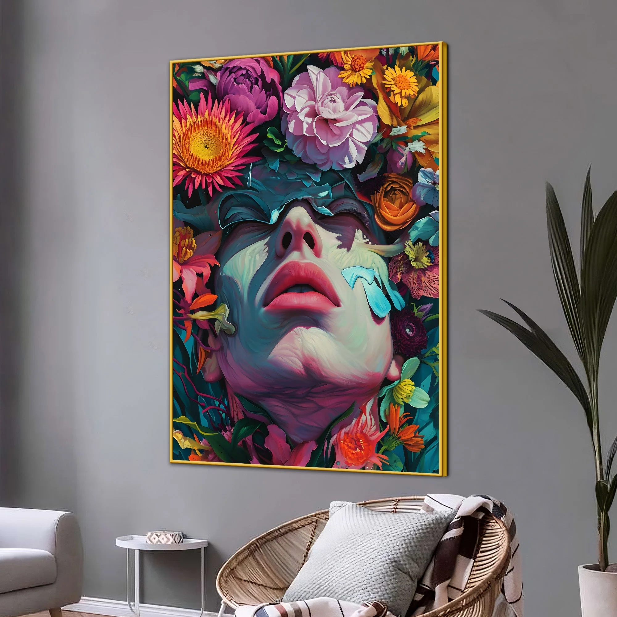 Queen Of Heavenly Garden Cotton Canvas Wall Painting - Image 3